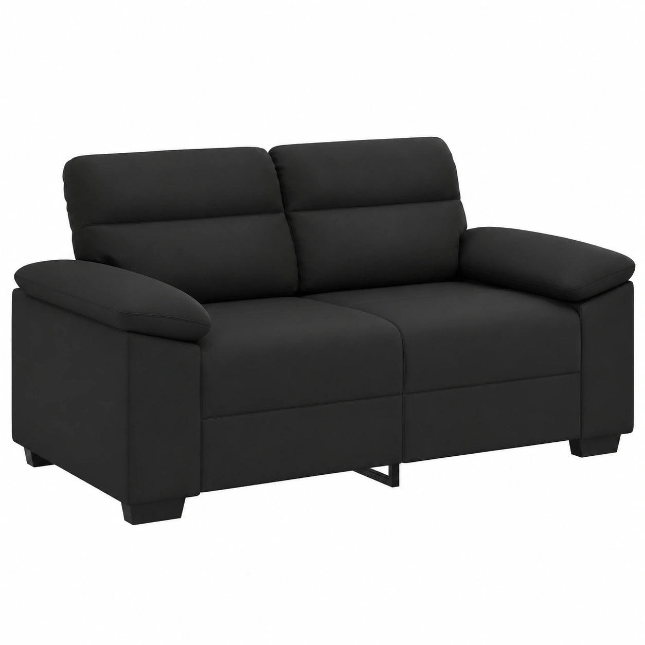 Gemütliches 2-Sitzer-Sofa aus Schwarzem Stoff, 120 cm