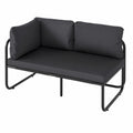 Elegantes 2-Sitzer Gartensofa mit Kissen für Balkon und Terrasse, Grau