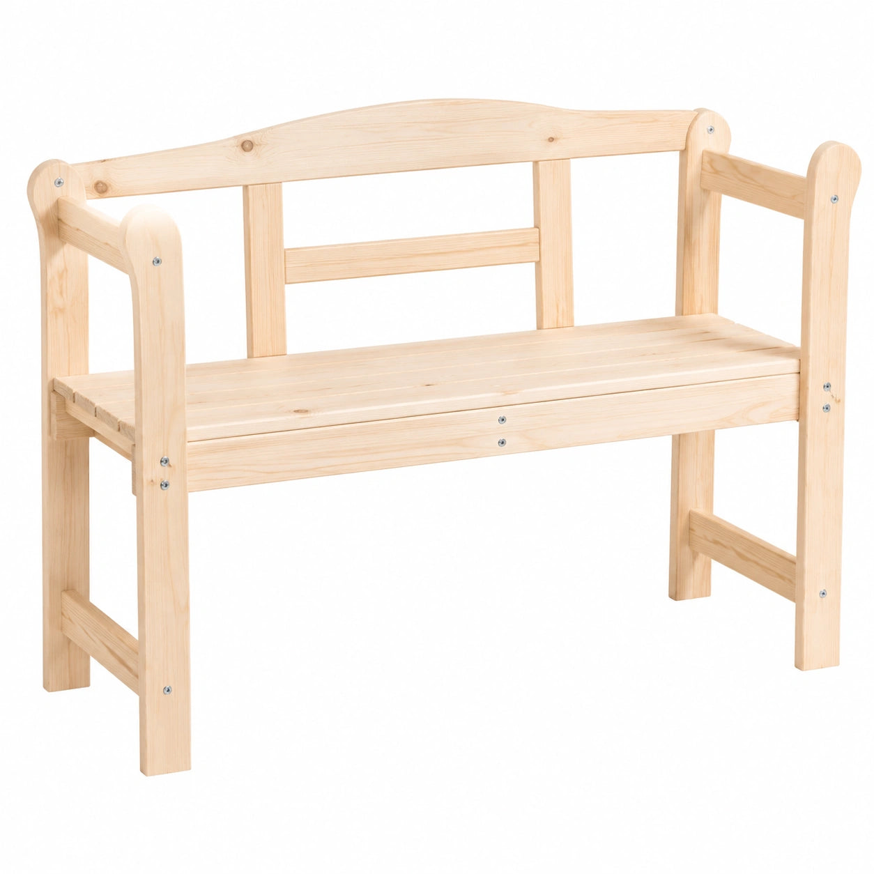 Holzgartenbank 2-Sitzer, Natur imprägniert, FSC-zertifiziert, In- & Outdoor, 46x118x78 cm
