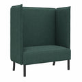 2-Sitzer Hochlehner Sofa Stoff Dunkelgrün 101cm für Büro und Empfang