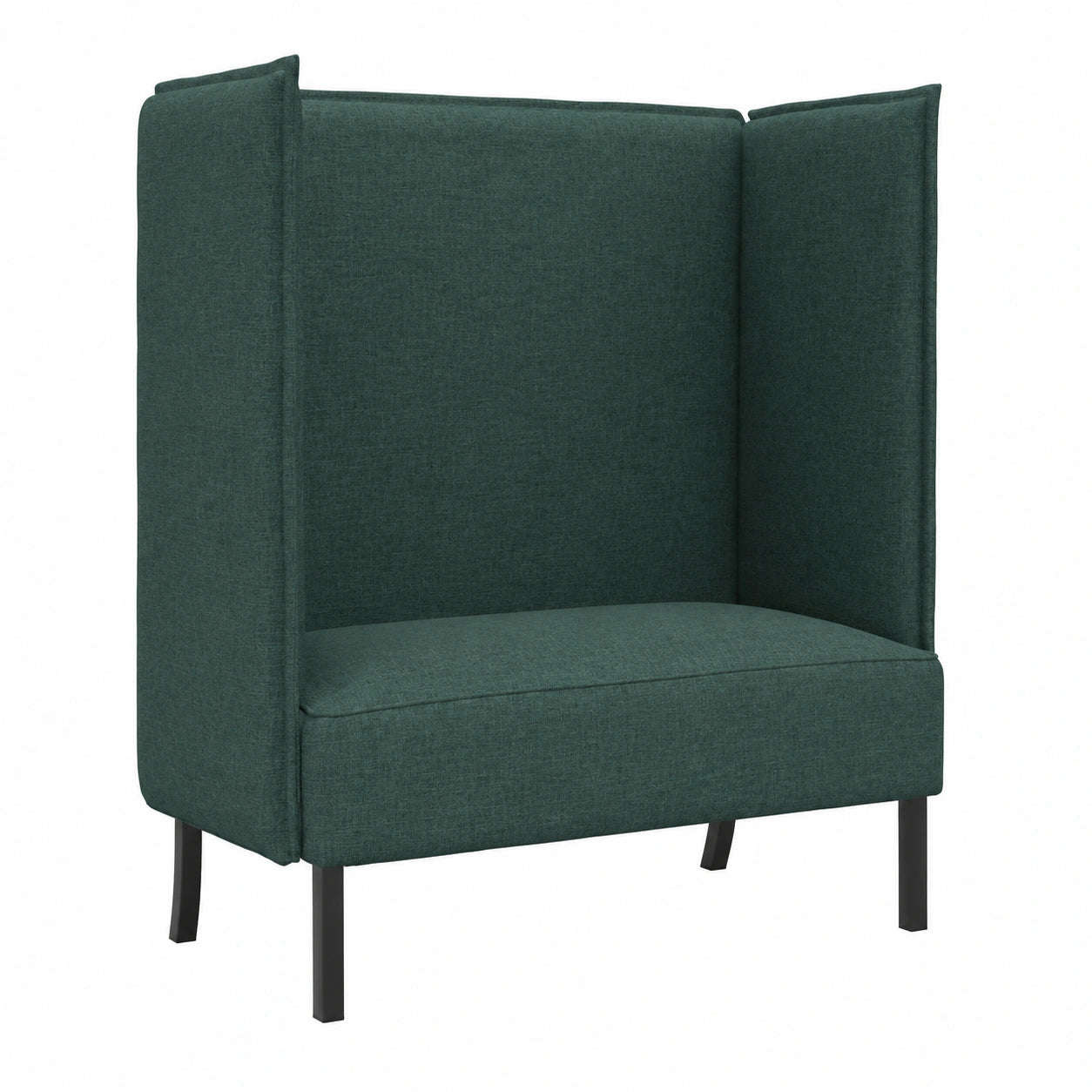 2-Sitzer Hochlehner Sofa Stoff Dunkelgrün 101cm für Büro und Empfang
