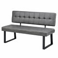 Eckbank Sigfrid mit Lederoptik-Bezug, Dunkelgrau, 160 cm