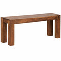 FineBuy Esszimmerbank 120 cm Landhausstil Sheesham Massivholz Naturprodukt Braun