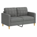 Willood Zweisitzer Sofa für Wohnzimmer, Polster mit Metallrahmen, Dunkelgrau 140 cm