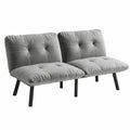 Kompaktes 2-Sitzer Schlafsofa in Grau mit Futon-Funktion