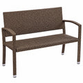 STILISTA Gartenbank für 2 Personen, UV-beständiges Polyrattan, 122 x 52 x 89 cm, Creme