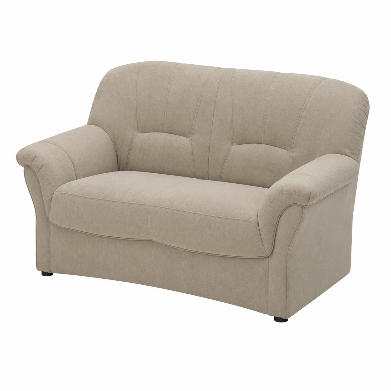 DOMO. Sofa Bahia FK, Zweiersofa mit Federkern, Klassisches Design, 153x57x91 cm, Beige-Grau
