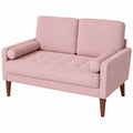 Vesgantti 2-Sitzer Sofa, Stilvolles Stoffsofa mit Kissen, Kompaktes Design für jede Wohnung, Rosa