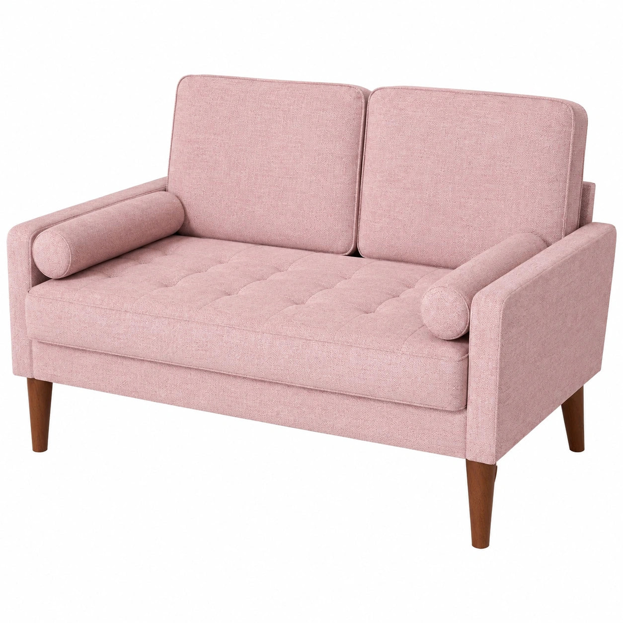 Vesgantti 2-Sitzer Sofa, Stilvolles Stoffsofa mit Kissen, Kompaktes Design für jede Wohnung, Rosa