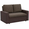 Mebligo - Schlafsofa 2-Sitzer mit Bettkasten, Kunstleder Braun, Kompakt und Funktional
