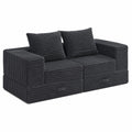 Modulares Schlafsofa Vamcheer für 2 Personen - Ausziehbare Couch mit Kissen, Grau