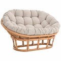 Bequemer Papasansessel XXL Rattan mit Kissen für Zwei in Terracotta