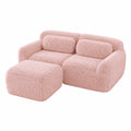 Bladez Modernes Modulares Ecksofa mit Hocker, Schlafsofa ohne Montage, Luxus Plüsch, Tiefe Sitzfläche für Wohnzimmer, Rosa, 2-Sitzer