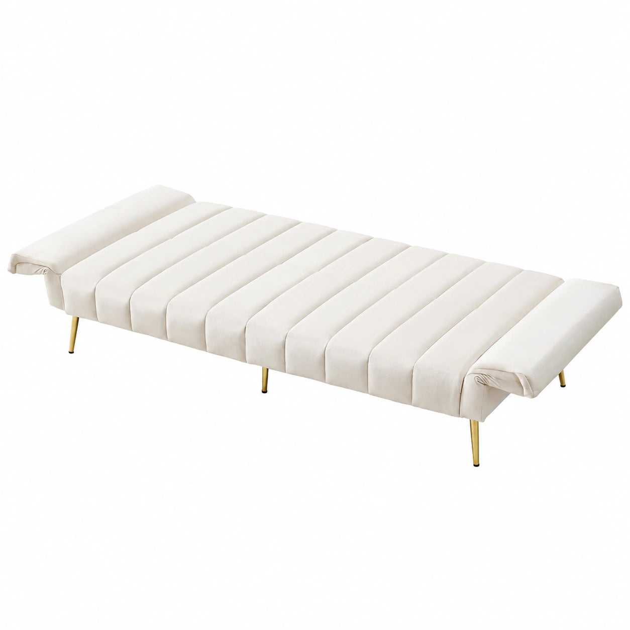 Merax Modernes Klappsofa 2-Sitzer mit Bettfunktion, Großzügige Liegefläche 220x104 cm, Sofa für Wohnzimmer, Schlafzimmer, Gästezimmer, Beige