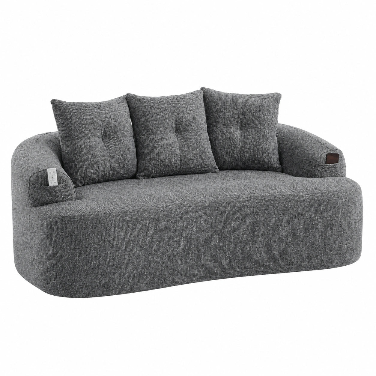 Bequemer Bean Bag 2-Sitzer Sofa für Wohnzimmer und Schlafzimmer - Grau