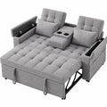 Multifunktionales 2-Sitzer Schlafsofa mit Verstellbarer Rückenlehne und Stauraum, Grau