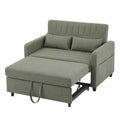 Merax 2-Sitzer Schlafsofa mit Verstellbarer Rückenlehne, Taschen und Baumwoll-Leinen-Bezug, Armeegrün